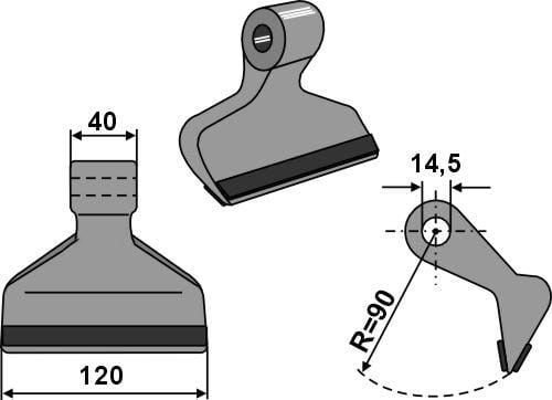 Pièces agricoles - Aménagements paysagers - Hammer flail PTA coated, suitable for Seppi