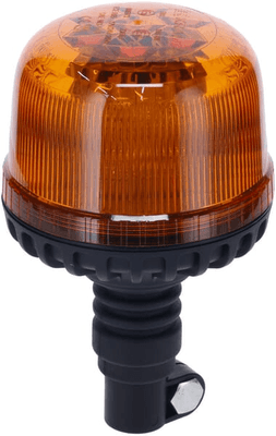 Pièces agricoles - Eclairage - Gyrophare LED, 20W, 12-24V, ambre, montage sur poteau flexible, Ø 126mm x201mm