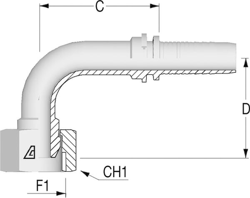 Pièces agricoles - Hydraulique - Insert DN13-1/2 BSP-90º