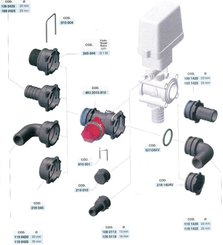 Pièces agricoles - Pièce Pulvérisateur - Raccord de tuyau 90° 52 mm avec connexion mâle T7