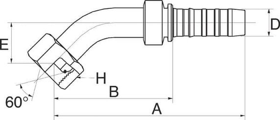 Pièces agricoles - Hydraulique - Racc. à sertir 45° DN16-5/8 BSP
