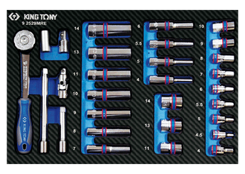 Outils - Outils divers - Module mousse + PP 29 pièces 1/4" 4-14mm Courtes et Longues