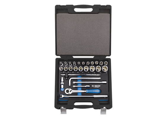 Outils - Outils divers - Coffret de douilles et accessoires1/2" 6 pans EVAWAVE - 27 pièces