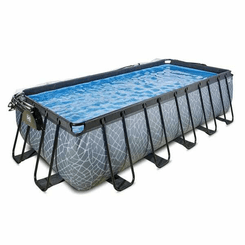Loisirs - Jouets - Piscine hors-sol 540x250x122cm (filtre à sable 12v) gris pierre + dôme