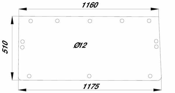 Pièces agricoles - Tracteur pièce adaptable - Vitre arrière inférieure