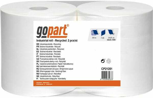 Chimie - Chimie divers - Essuie-tout, rouleau blanc, 23cm x 250m, 2 plis, extérieur Ø270mm, gaufré, gopart