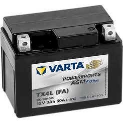 Pièces agricoles - Eclairage - Batterie 12V 3Ah 50A AGM Powersports VARTA