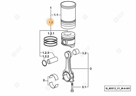 Pièces agricoles - Pieces moteur - PISTON COMPLET