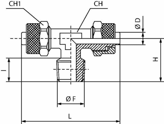 Pièces agricoles - Pièce pneumatique - Fiche de raccord en T