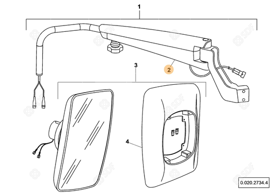 Pièces agricoles - Cabine et structure - BRAS GAUCHE