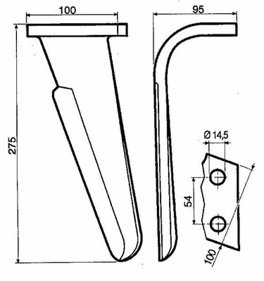 Pièces agricoles - Travail du sol - Dent de herse rot. p/ Perugini G