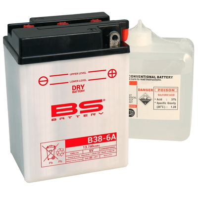Pièces Quad & Motos - Electrique - Batterie BS BATTERY conventionnelle avec pack acide - B38-6A
