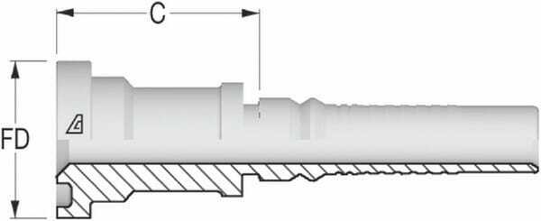 Pièces agricoles - Hydraulique - Racord à sertir 4SH-DN25+Bride Ø 47,6 mm