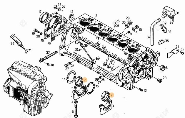 Pièces agricoles - Pieces moteur - PALIER DE LIGNE Deutz-Fahr origine