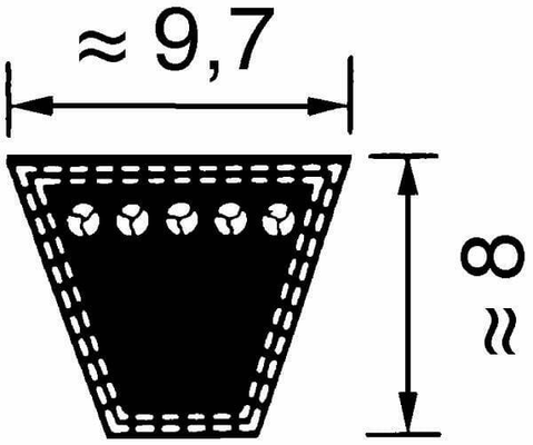 Pièces agricoles - Transmission - Courroie trapézoïdale SPZ 10x670 Optibelt