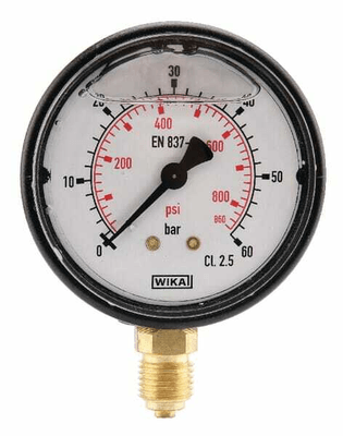 Pièces agricoles - Hydraulique - Manomètre Ø63 0-60bar ¼" inf.