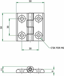 Pièces agricoles - Fasteners - Charnière métal. revêtue noire