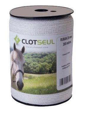 Pièces agricoles - Cloture,Jardin & Sylviculture - RUBAN 20 MM STANDARD BLANC 200 M- 4 INOX 0.15