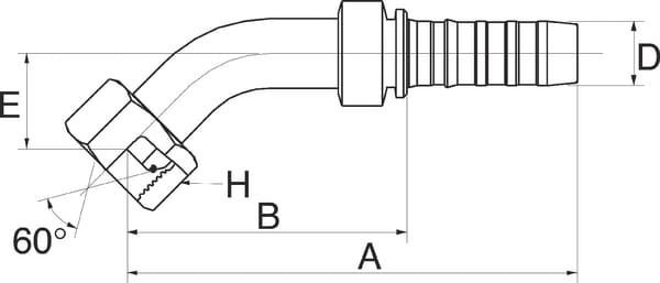 Pièces agricoles - Hydraulique - Racc. à sertir DN32-1"1/4 BSP 45°
