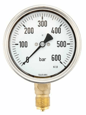 Pièces agricoles - Hydraulique - Manomètre Ø100 0-600bar ½" unt