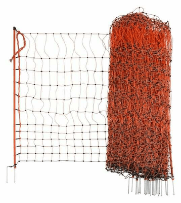 Pièces agricoles - Cloture,Jardin & Sylviculture - Filet à volailles 50m, 106cm double fourche, orange