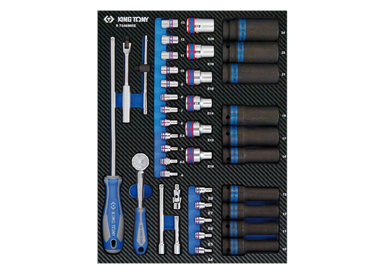 Outils - Outils divers - Module mousse + PP 40 pièces douilles 1/4 & 1/2" et accessoires