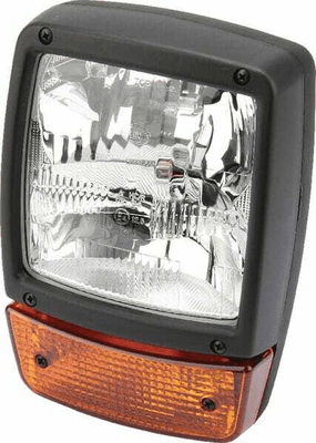 Pièces agricoles - Eclairage - Projecteur halogène, carré, 12V, transparent/ambre, à boulonner, 212x150xAMP 6-fiches, Hella