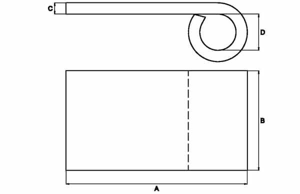 Pièces agricoles - Fasteners - Penture à souder 16x75 mm