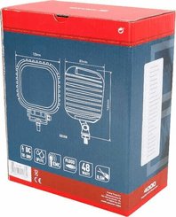 Pièces agricoles - Eclairage - Phare de travail LED carré 48W 4000lm, 10-30V, 123x81x123mm, faisceau large, Kramp