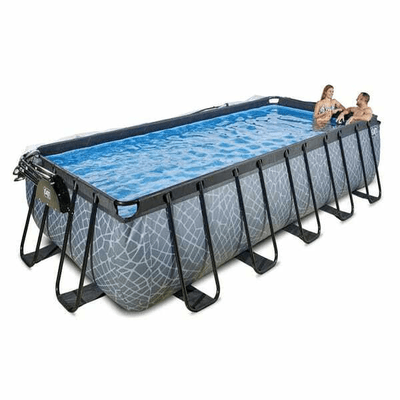 Loisirs - Jouets - Piscine hors-sol 540x250x122cm (filtre à sable 12v) gris pierre + dôme