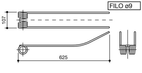 Pièces agricoles - Fenaison & élevage - Dent flexible Ceccato