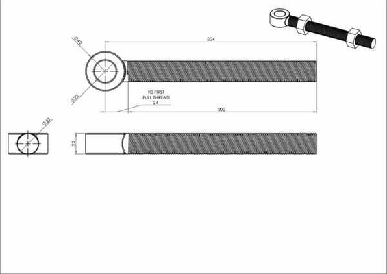 Pièces agricoles - Fasteners - Vis à œillet 8" pr broche 3/4"