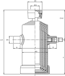 Pièces agricoles - Hydraulique - Verin telescopique+rotule