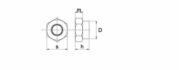 Pièces agricoles - Fasteners - Écrou de blocage hexagonal DIN980 M16 Acier inoxydable