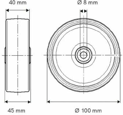 Pièces agricoles - Outils atelier - Roue 100 mm