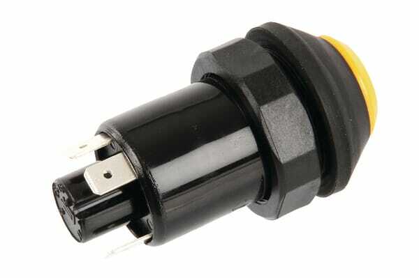 Pièces agricoles - Eclairage - Interrupteur poussoir, gyrophare, rond, jaune