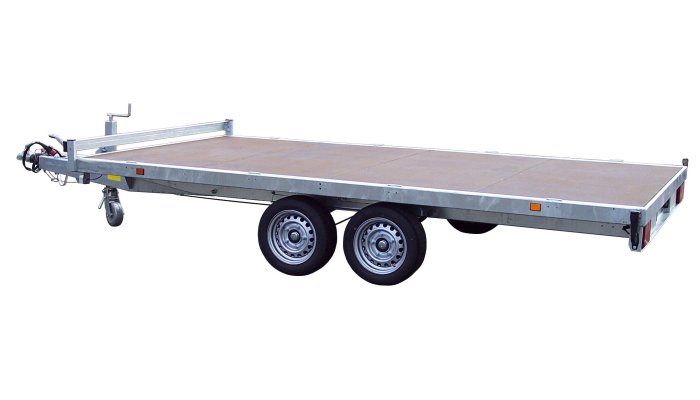 Materiels - Remorque voiture - PLATEAU ROUES DESSOUS 406x215 freiné 2 essieux PTAC : 3500 kg