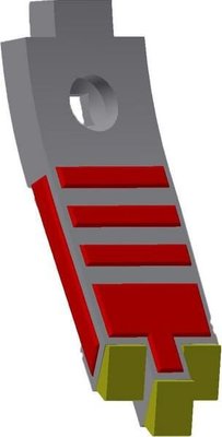 Pièces agricoles - Travail du sol - Pointe de cultivateur 223x83mm durcie, 1 trou, convient pour Kerner
