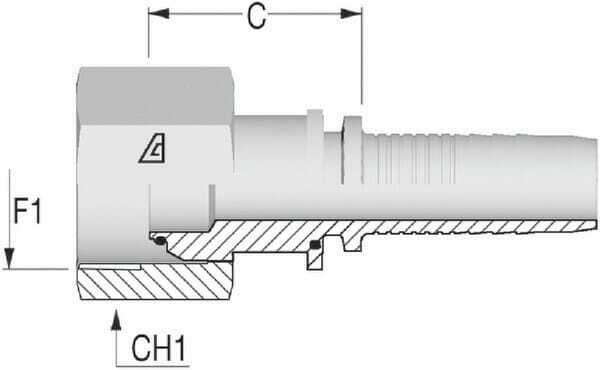 Pièces agricoles - Hydraulique - Raccord á sertir DN16-3/4 BSP