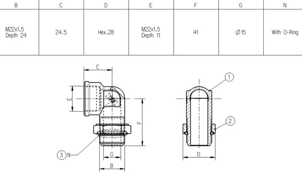 Pièces agricoles - Pièce divers - Accouplement angulaire M26/M22