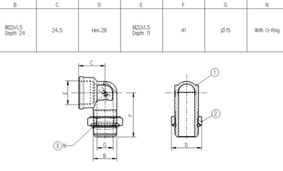 Pièces agricoles - Pièce divers - Accouplement angulaire M26/M22