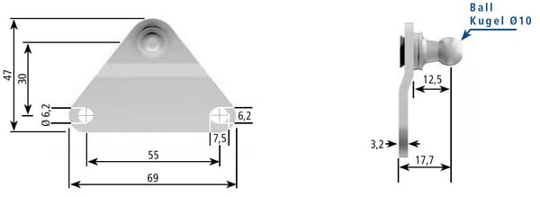 Pièces agricoles - Pièce divers - Support pour ressorts à gaz et amortisseurs