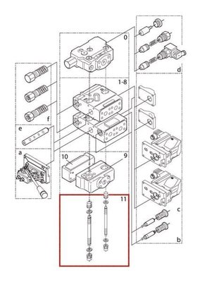 Pièces agricoles - Hydraulique - Kit montage 155G8037 / 7 pcs