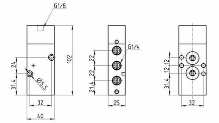 Pièces agricoles - Pièce pneumatique - Vanne soupape pneumatique 5/2