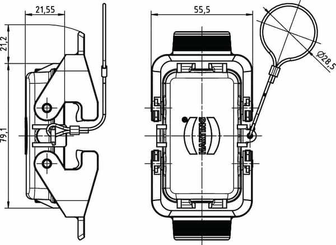 Pièces agricoles - Pièce Pulvérisateur - Couvercle 10B avec 2 leviers, métal