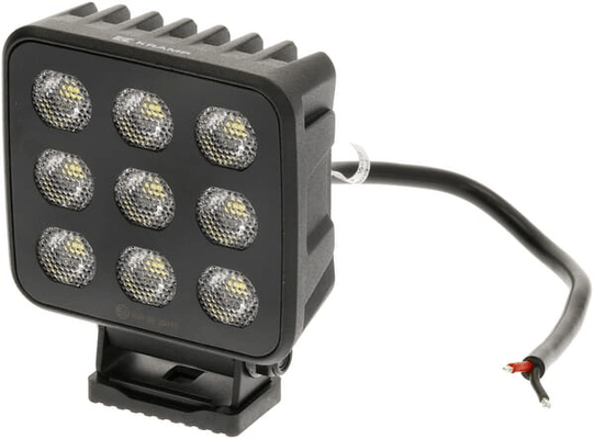 Pièces agricoles - Eclairage - Phare de travail LED, 90W, 6800lm, carrée, 12/24V, blanche, 108x120,7x52,7mm Deutsch prise, faisceau large, 18 LED