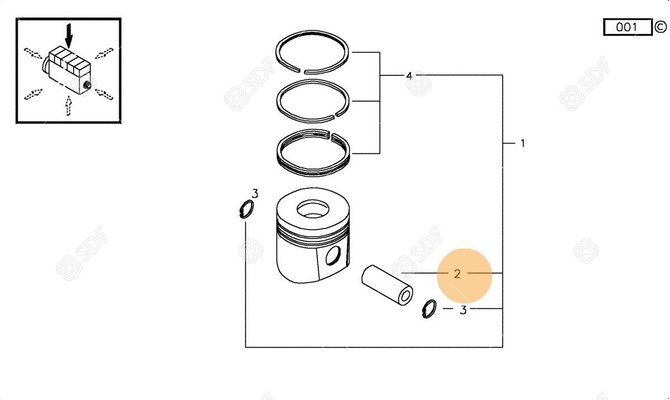 Pièces agricoles - Pieces moteur - AXE DE PISTON