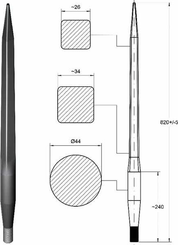 Pièces agricoles - Fenaison & élevage - Dent de chargeur 44x820 M28