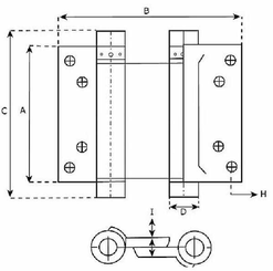 Pièces agricoles - Fasteners - Charnières double 15kg (x2)