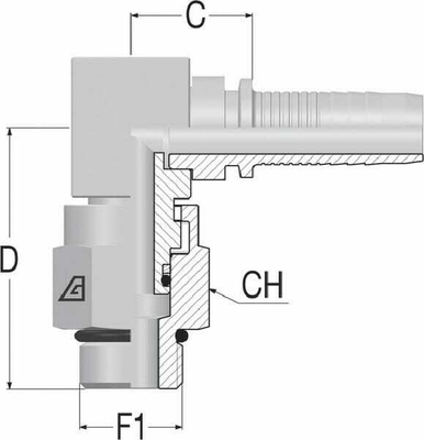 Pièces agricoles - Hydraulique - Raccord DN13-7/8 SAE 90°